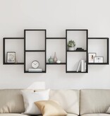 VidaXL Wandplank Zwart Eiken 159x18x65 cm Bewerkt Hout