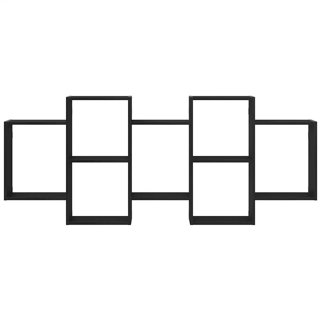 VidaXL Wandplank Zwart Eiken 159x18x65 cm Bewerkt Hout