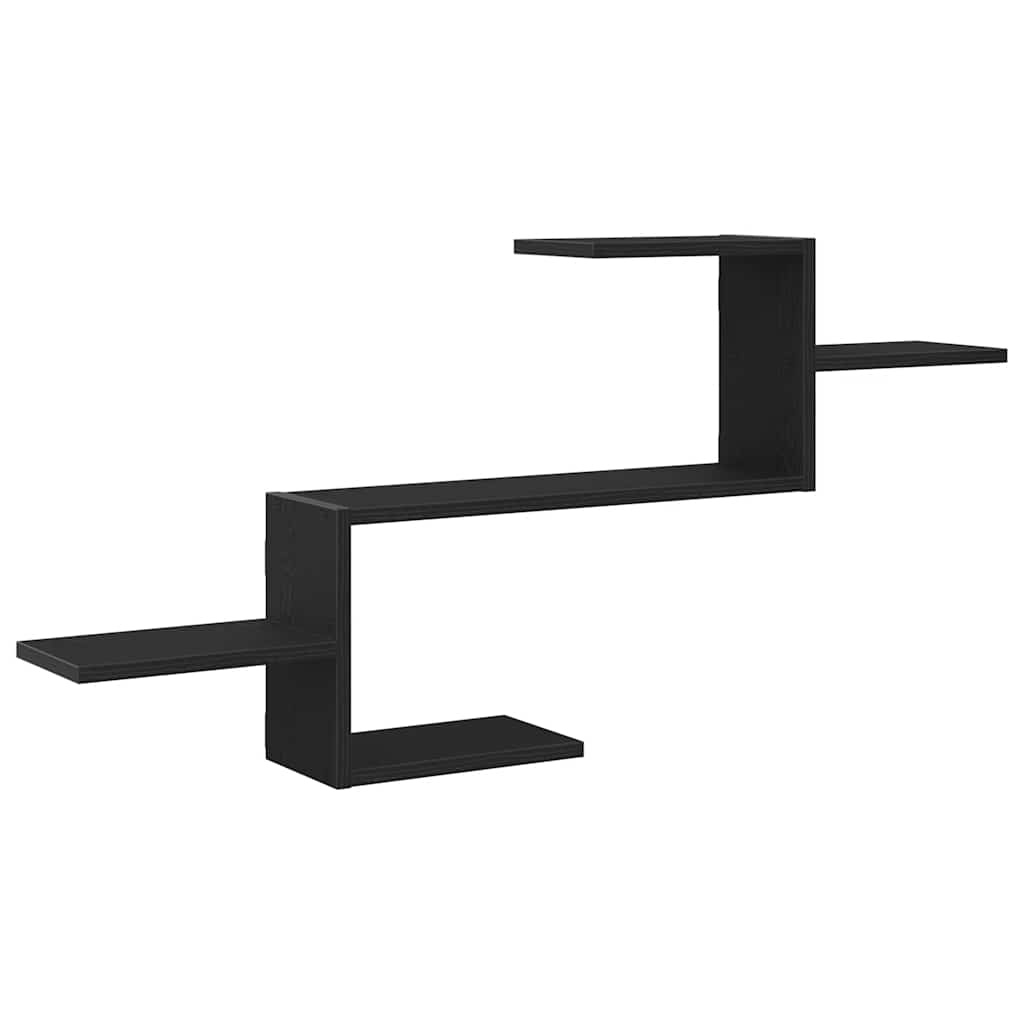 VidaXL Wandplank Zwart Eiken 104x15x49 cm Bewerkt Hout