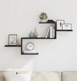 VidaXL Wandplank Zwart Eiken 104x15x49 cm Bewerkt Hout