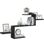 VidaXL Wandplank Zwart Eiken 104x15x49 cm Bewerkt Hout