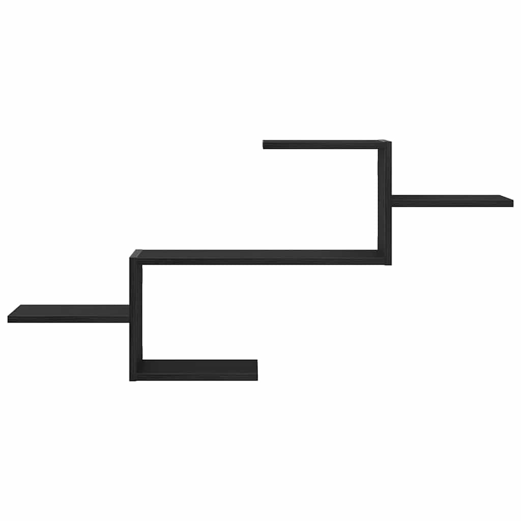 VidaXL Wandplank Zwart Eiken 104x15x49 cm Bewerkt Hout