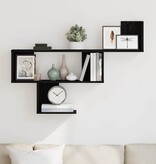 VidaXL Wandplank Zwart Eiken 100x15x70 cm Bewerkt Hout