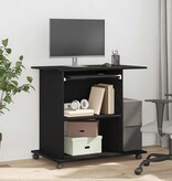 VidaXL Computerbureau Zwart Eiken 80x50x75 cm Bewerkt Hout