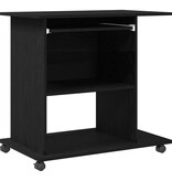 VidaXL Computerbureau Zwart Eiken 80x50x75 cm Bewerkt Hout