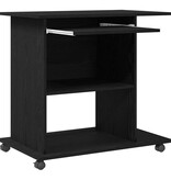 VidaXL Computerbureau Zwart Eiken 80x50x75 cm Bewerkt Hout