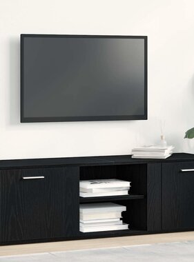 VidaXL TV-meubel Zwart Eiken 120x34x37 cm Bewerkt Hout