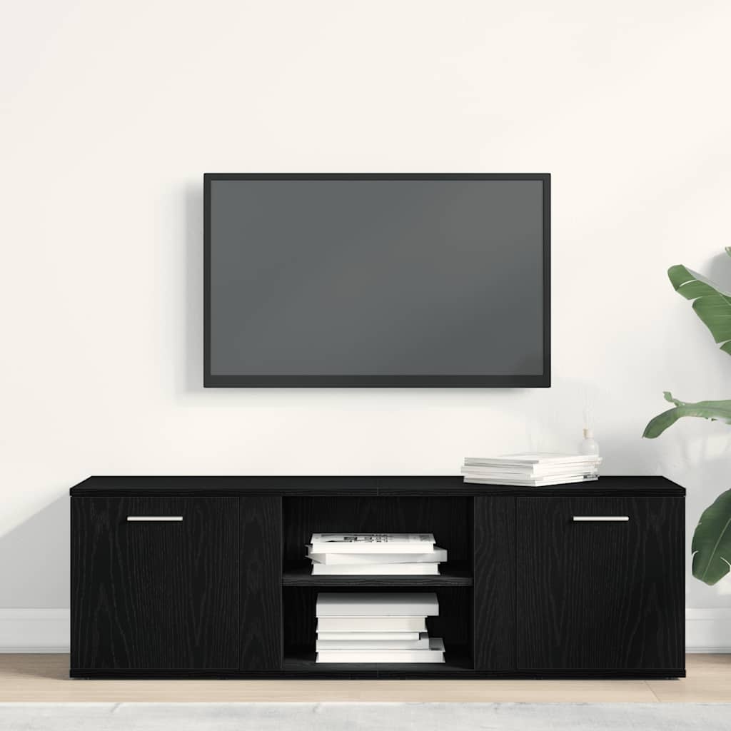 VidaXL TV-meubel Zwart Eiken 120x34x37 cm Bewerkt Hout