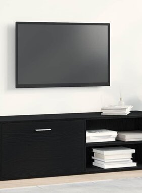VidaXL TV-meubel Zwart Eiken 120x34x37 cm Bewerkt Hout