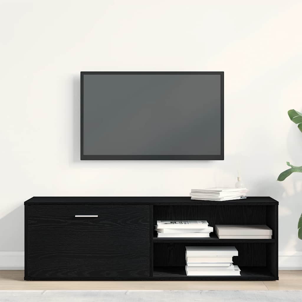 VidaXL TV-meubel Zwart Eiken 120x34x37 cm Bewerkt Hout