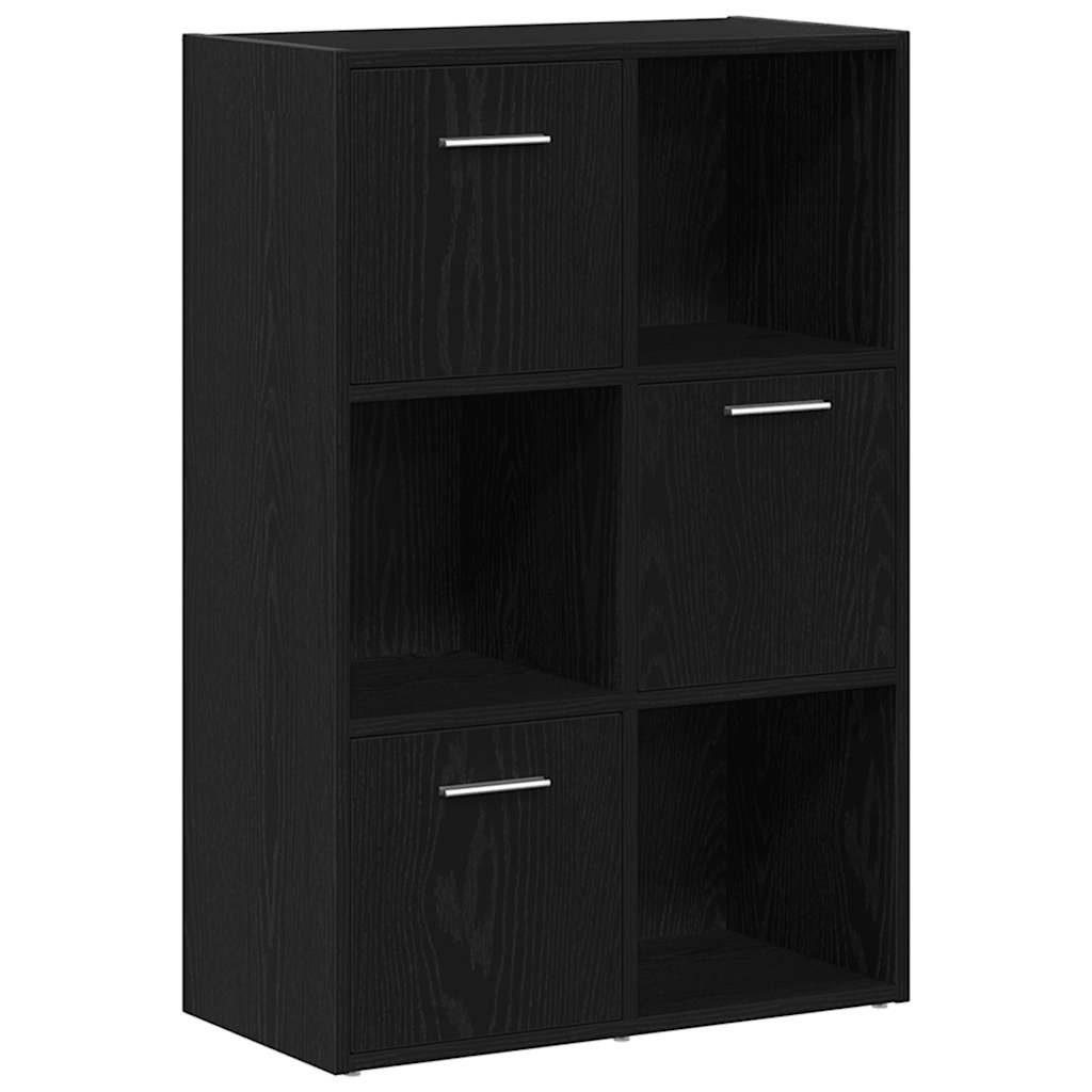 VidaXL Boekenkast/kamerverdeler zwart eiken 60,5x30x90cm bewerkt hout