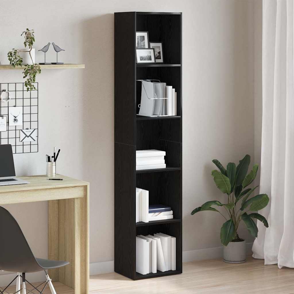 VidaXL Boekenkast Zwart Eiken 40x30x189 cm Engineered Wood