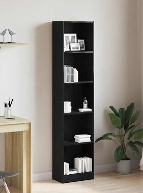 VidaXL Boekenkast Zwart Eiken 40x24x176 cm Engineered Wood
