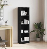 VidaXL Boekenkast Zwart Eiken 40x24x143 cm Engineered Wood