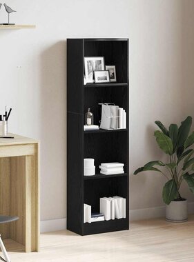 VidaXL Boekenkast Zwart Eiken 40x24x143 cm Engineered Wood
