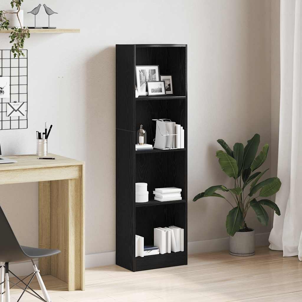 VidaXL Boekenkast Zwart Eiken 40x24x143 cm Engineered Wood