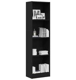 VidaXL Boekenkast Zwart Eiken 40x24x143 cm Engineered Wood