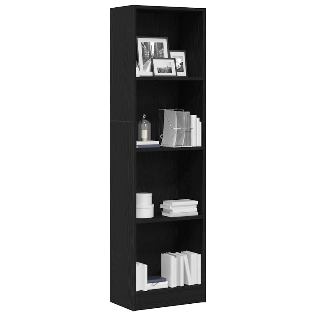 VidaXL Boekenkast Zwart Eiken 40x24x143 cm Engineered Wood