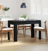 VidaXL Eettafel Zwart Eiken 120x60x76 cm Bewerkt Hout
