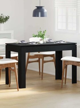 VidaXL Eettafel Zwart Eiken 120x60x76 cm Bewerkt Hout