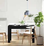 VidaXL Eettafel Zwart Eiken 120x60x76 cm Bewerkt Hout