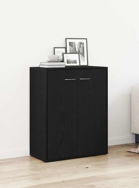 VidaXL Dressoir Zwart Eiken 60x30x75 cm Engineered Wood