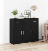 VidaXL Dressoir Zwart Eiken 91x28x75 cm Engineered Wood