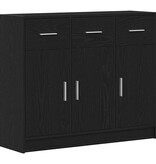 VidaXL Dressoir Zwart Eiken 91x28x75 cm Engineered Wood