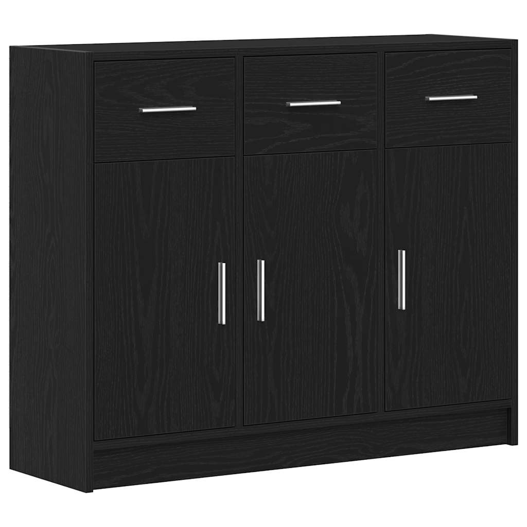 VidaXL Dressoir Zwart Eiken 91x28x75 cm Engineered Wood
