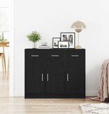VidaXL Dressoir Zwart Eiken 91x28x75 cm Engineered Wood