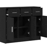 VidaXL Dressoir Zwart Eiken 91x28x75 cm Engineered Wood