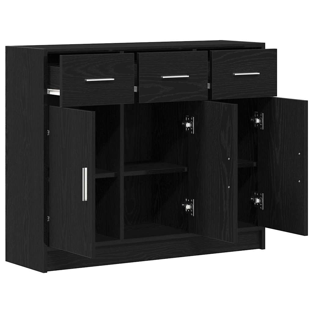 VidaXL Dressoir Zwart Eiken 91x28x75 cm Engineered Wood