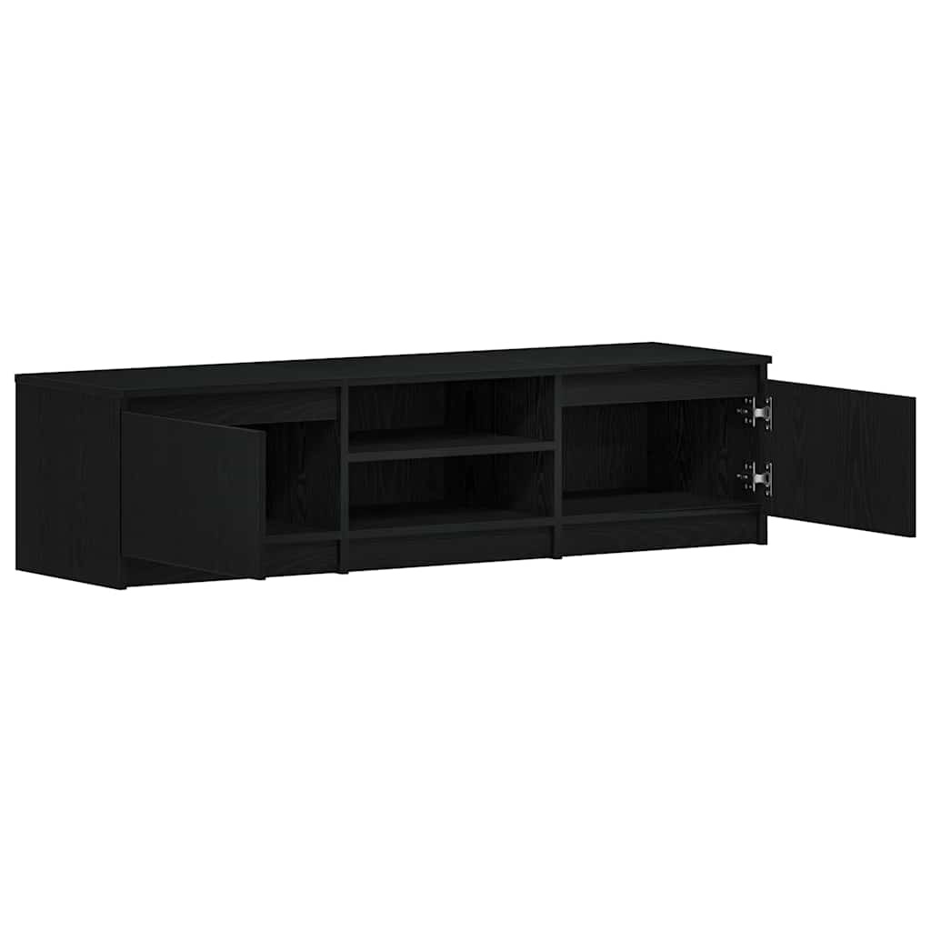 VidaXL TV-meubel Zwart Eiken 140x40x36 cm Bewerkt Hout
