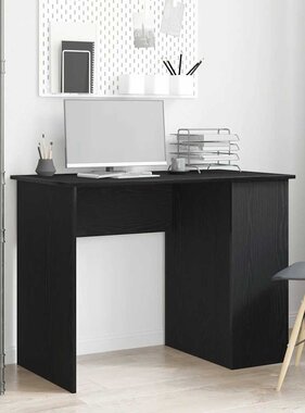 VidaXL Bureau Zwart Eiken 100x55x75 cm Bewerkt Hout