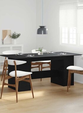 VidaXL Eettafel Zwart Eiken 180x90x76 cm Bewerkt Hout