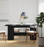 VidaXL Eettafel Zwart Eiken 180x90x76 cm Bewerkt Hout