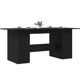 VidaXL Eettafel Zwart Eiken 180x90x76 cm Bewerkt Hout