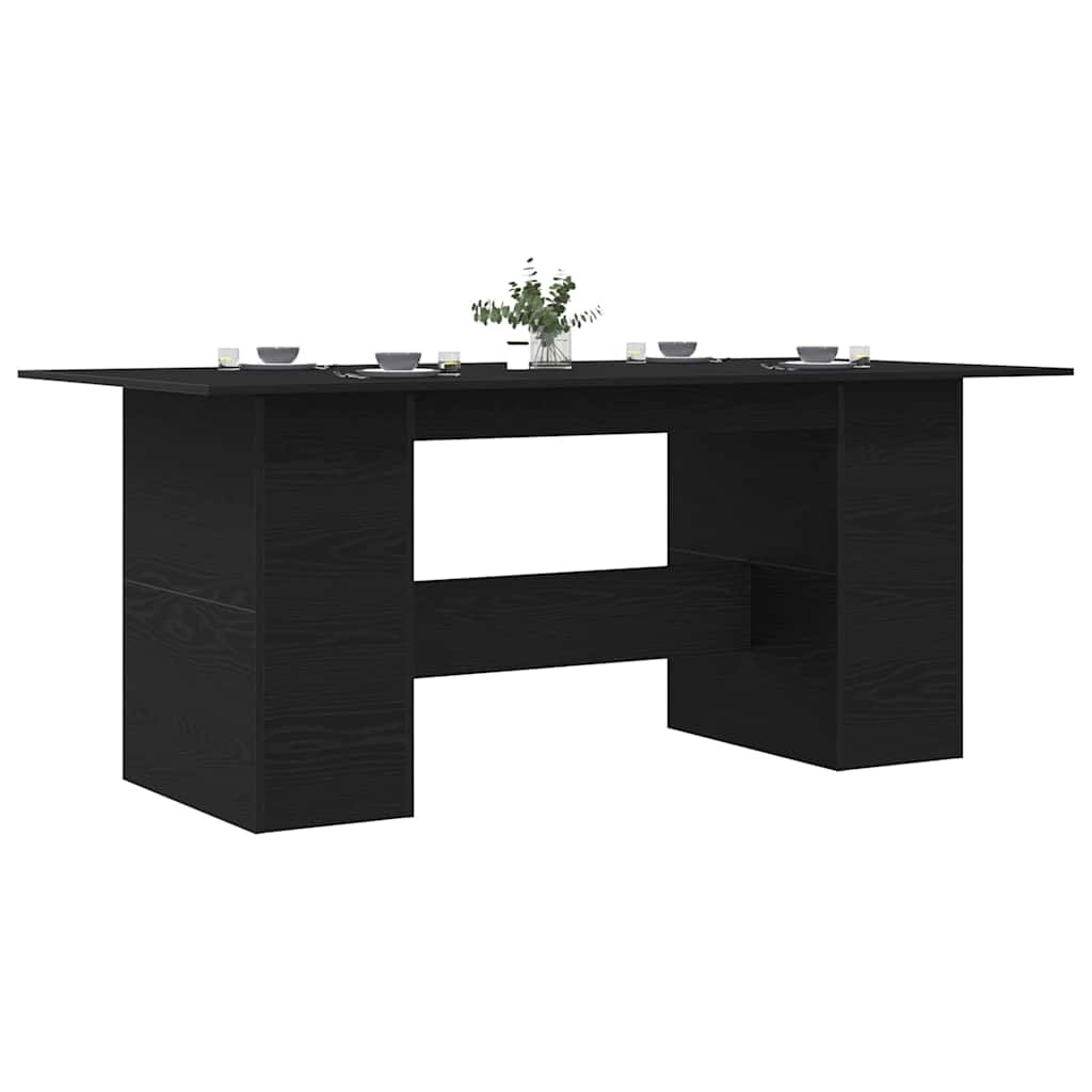 VidaXL Eettafel Zwart Eiken 180x90x76 cm Bewerkt Hout