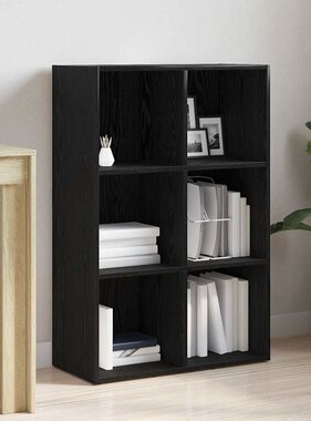 VidaXL Boekenkast Zwart Eiken 66x30x98 cm Engineered Wood