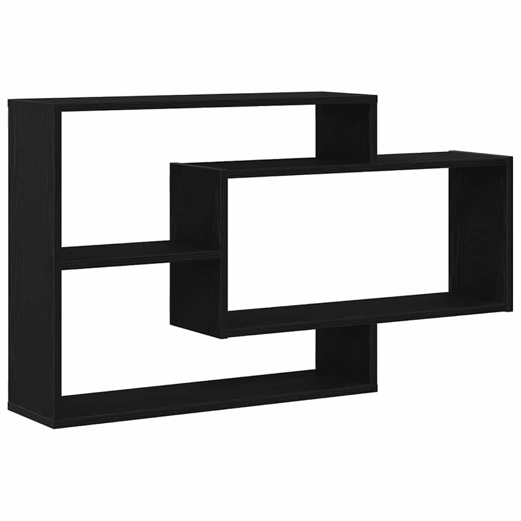 VidaXL Wandplank Zwart Eiken 104x20x58,5 cm Bewerkt Hout