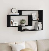 VidaXL Wandplank Zwart Eiken 104x20x58,5 cm Bewerkt Hout