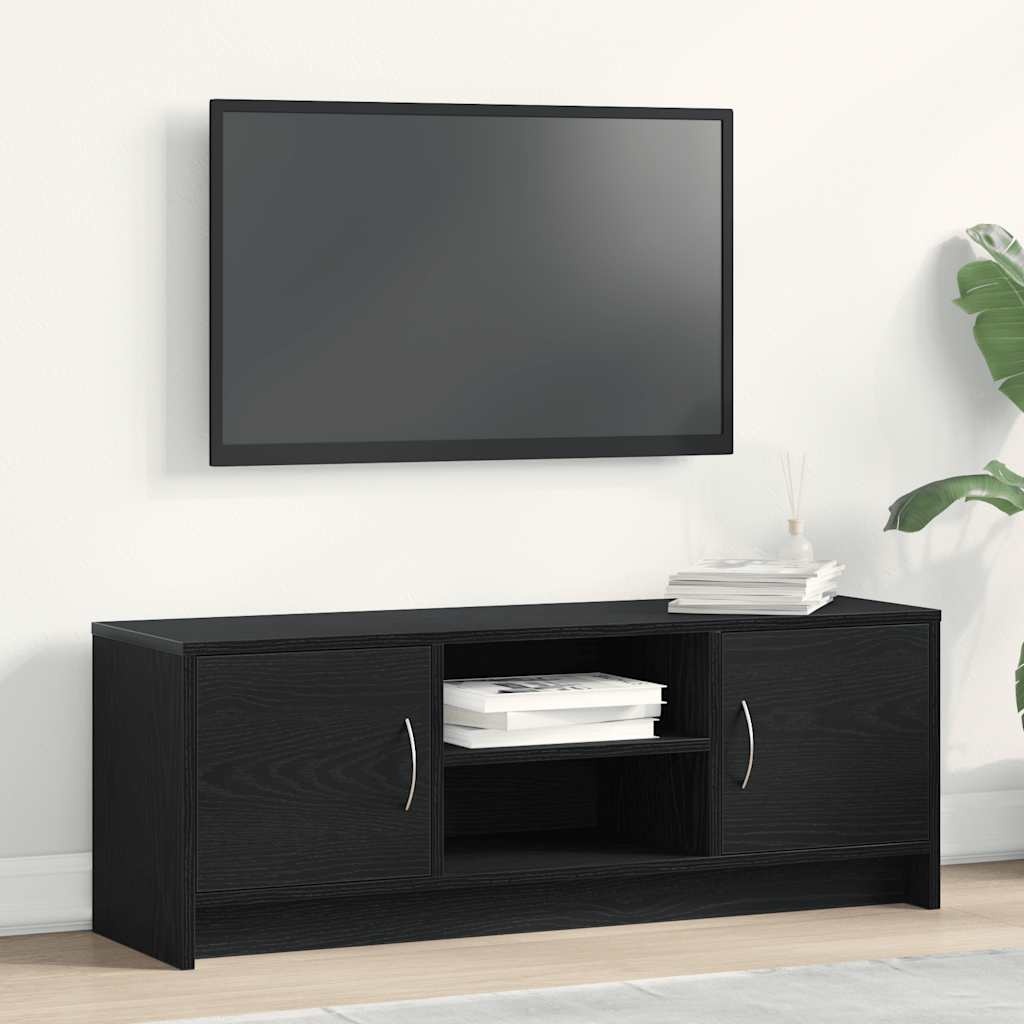VidaXL TV-meubel Zwart Eiken 102x30x37,5 cm Engineered Wood