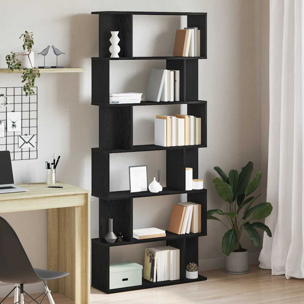 VidaXL Boekenkast Zwart Eiken 80x24x190,5 cm Engineered Wood