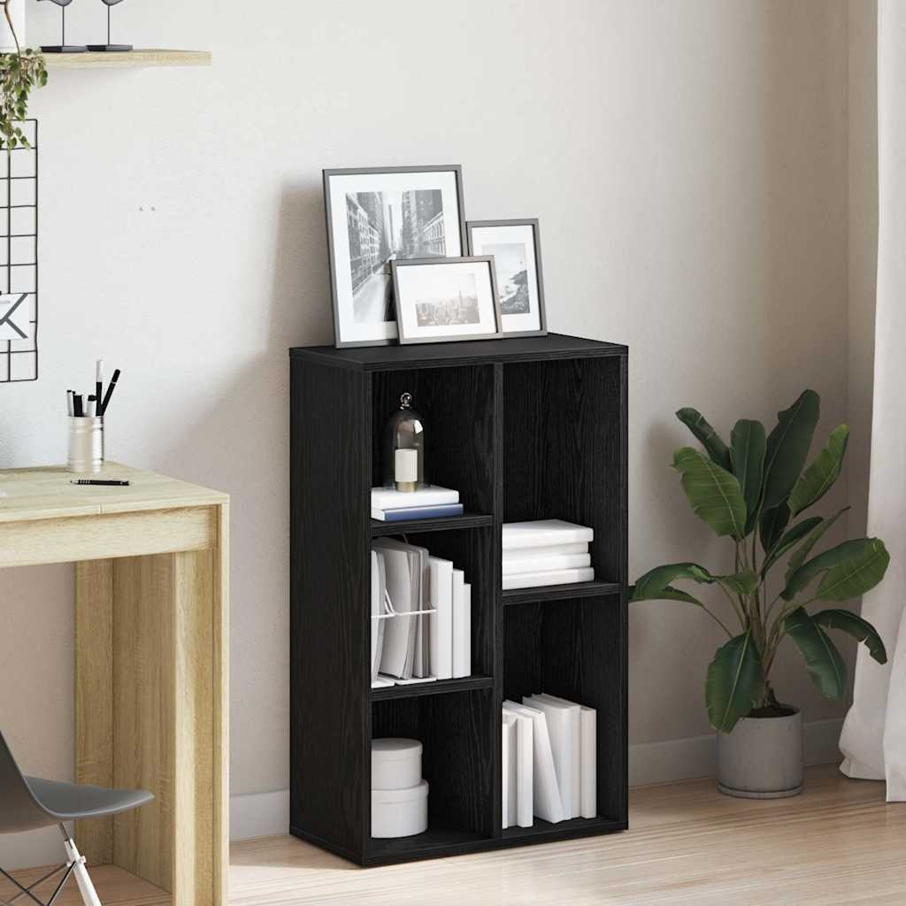 VidaXL Boekenkast Zwart Eiken 50x25x80 cm Engineered Wood