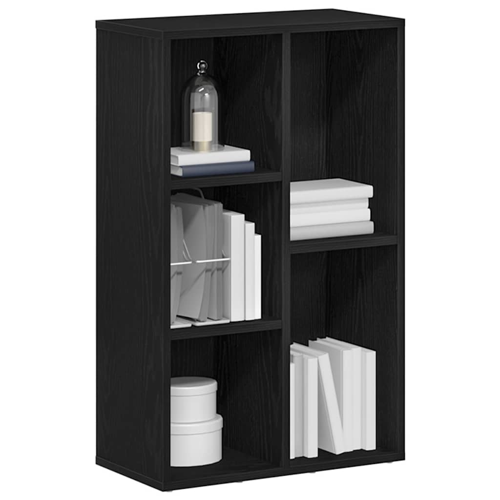 VidaXL Boekenkast Zwart Eiken 50x25x80 cm Engineered Wood