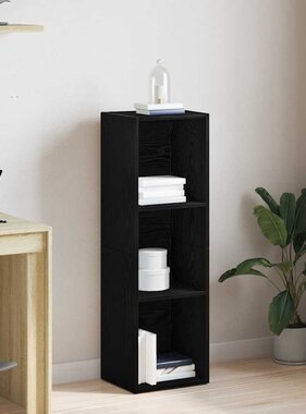 VidaXL Boekenkast Zwart Eiken 36x30x114 cm Bewerkt Hout