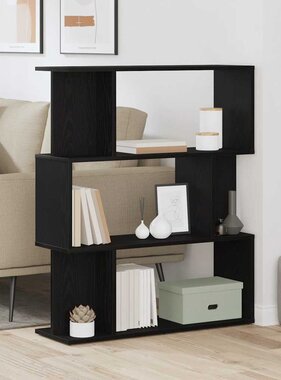 VidaXL Boekenkast Zwart Eiken 80x24x96 cm Engineered Wood