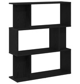 VidaXL Boekenkast Zwart Eiken 80x24x96 cm Engineered Wood