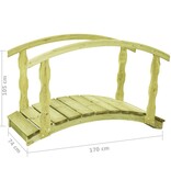 VidaXL Tuinbrug met leuning 170x74x105 cm geïmpregneerd grenenhout