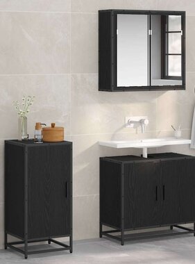 VidaXL Dressoir Zwart eiken 35 x 35,5 x 76 cm Bewerkt hout